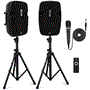 Pyle - PPHP849KT , Sound and Recording , PA Loudspeakers - Cabinet Speakers , Active + Passive PA Speaker System Kit - Dual Loudspeaker Sound Package, 8